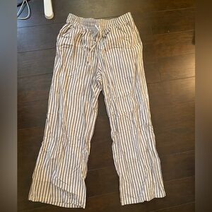 Anthropologie Brown and White striped cotton pants
